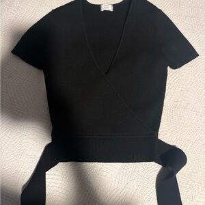 Little Moon Black Wrap Crop Top